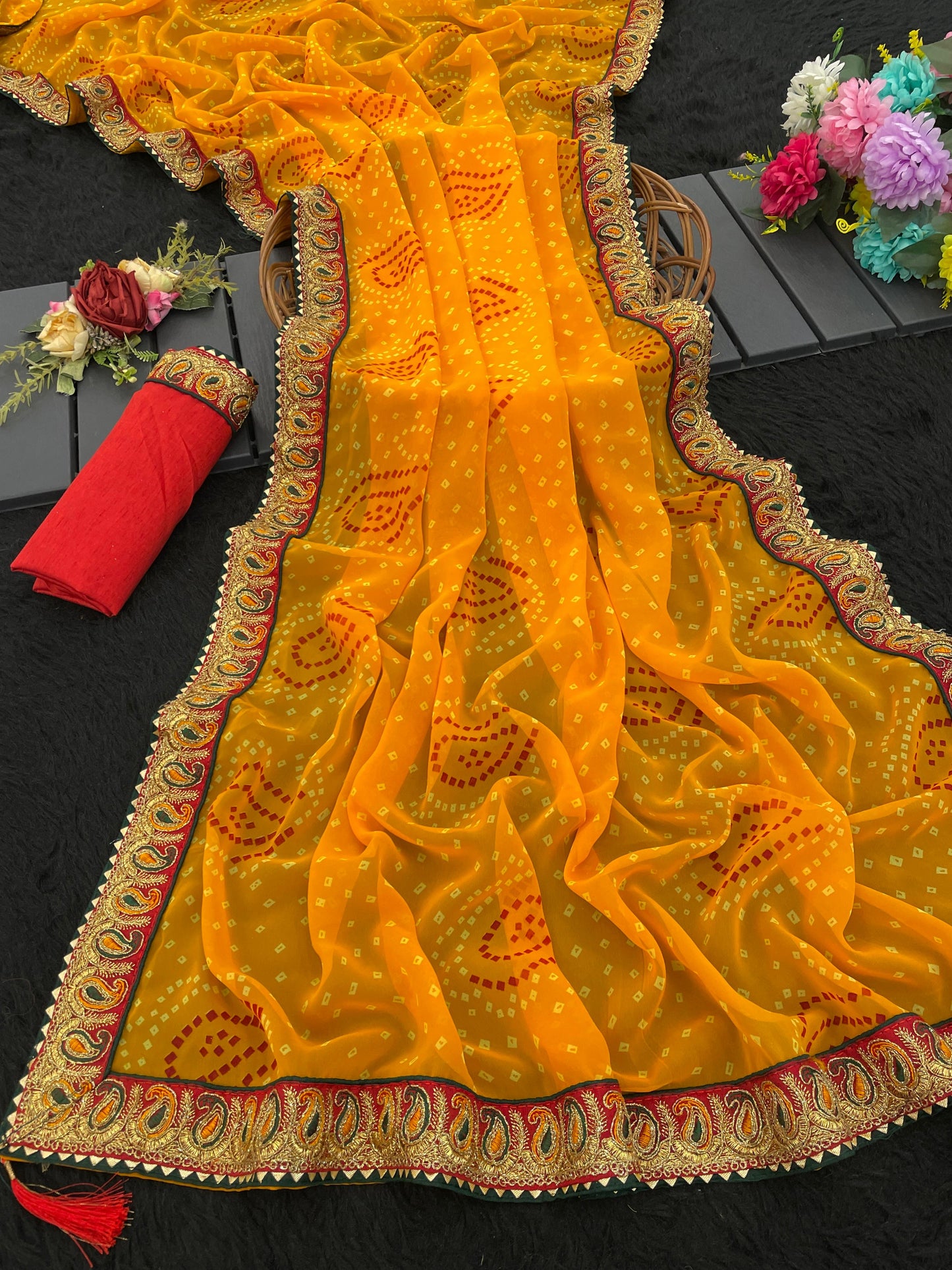 Kayatri New Viscose Georgette Gotapatti Handwork Saree