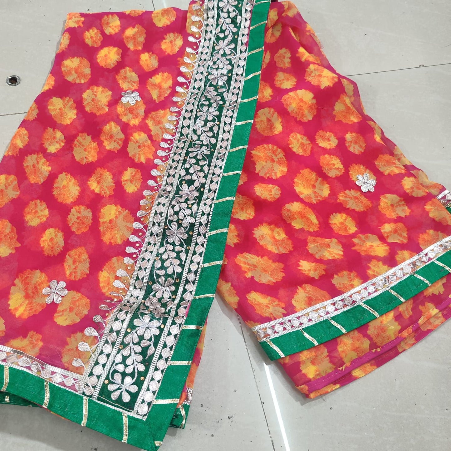 Kayatri New 60 Grm Georgette Hand Gotapatti Work Saree