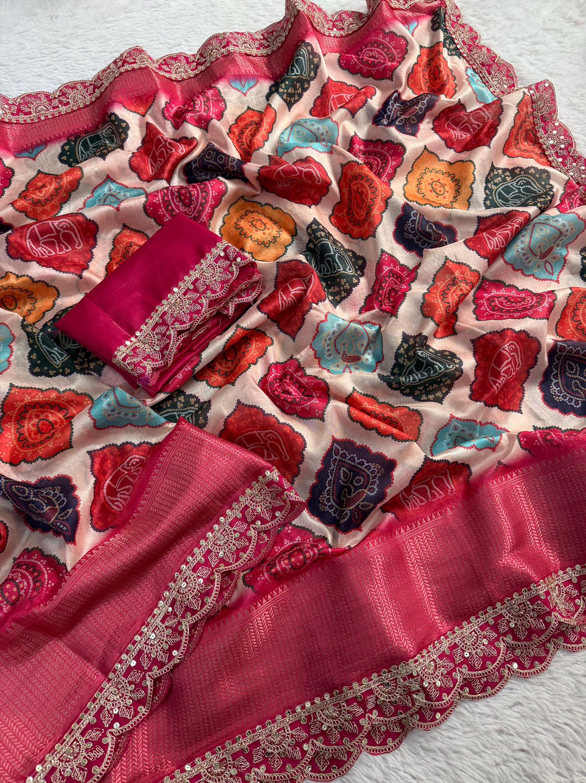 Kayatri New Banarasi Dola Sequence Embroidery Saree