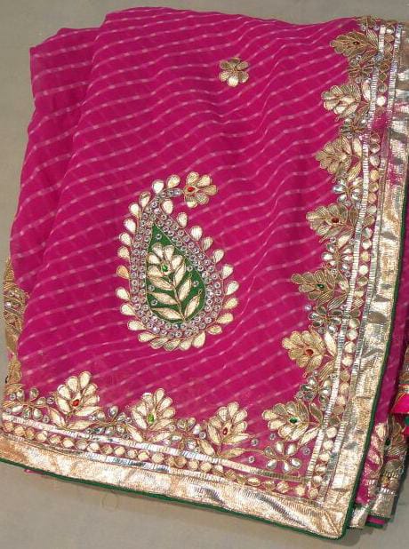 Kayatri New Mothra Leheriya Bandhej Saree