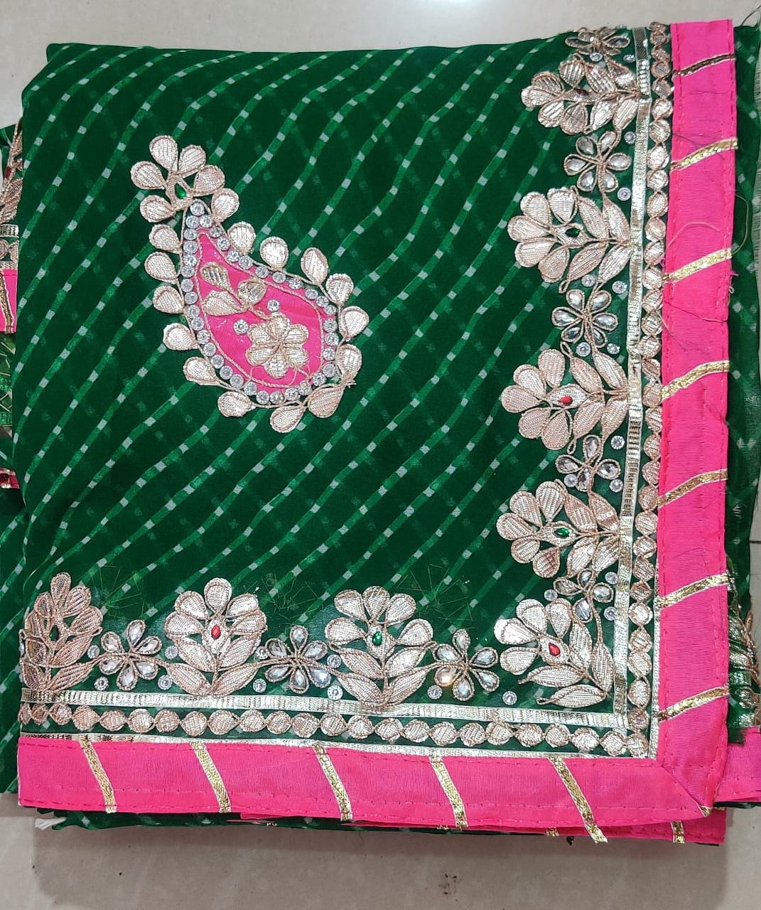 Kayatri New Mothra Leheriya Bandhej Saree