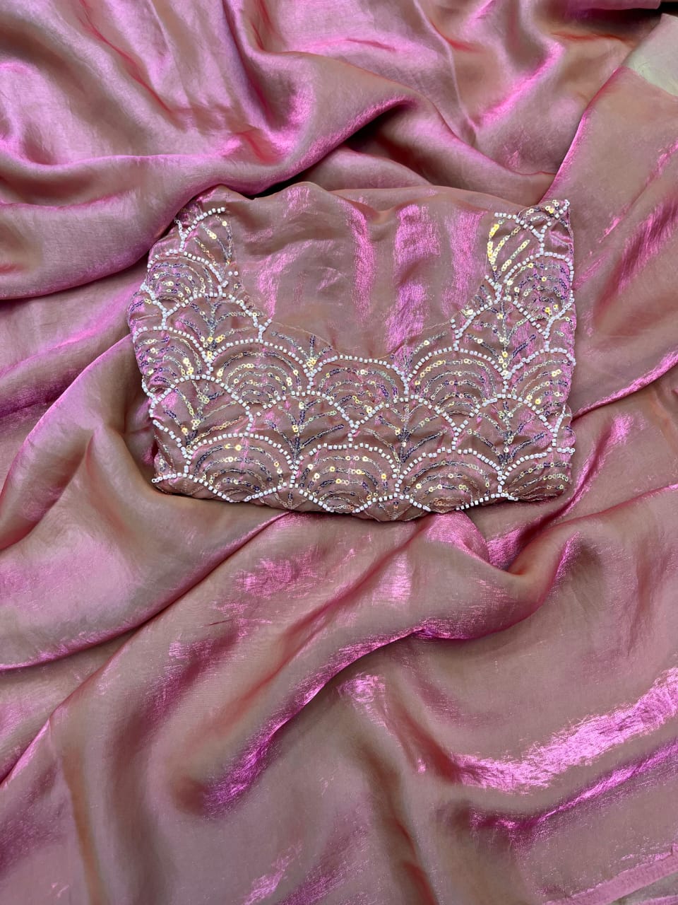 Kayatri New Designer Fandy Sattin Brits Cutdana Work Saree