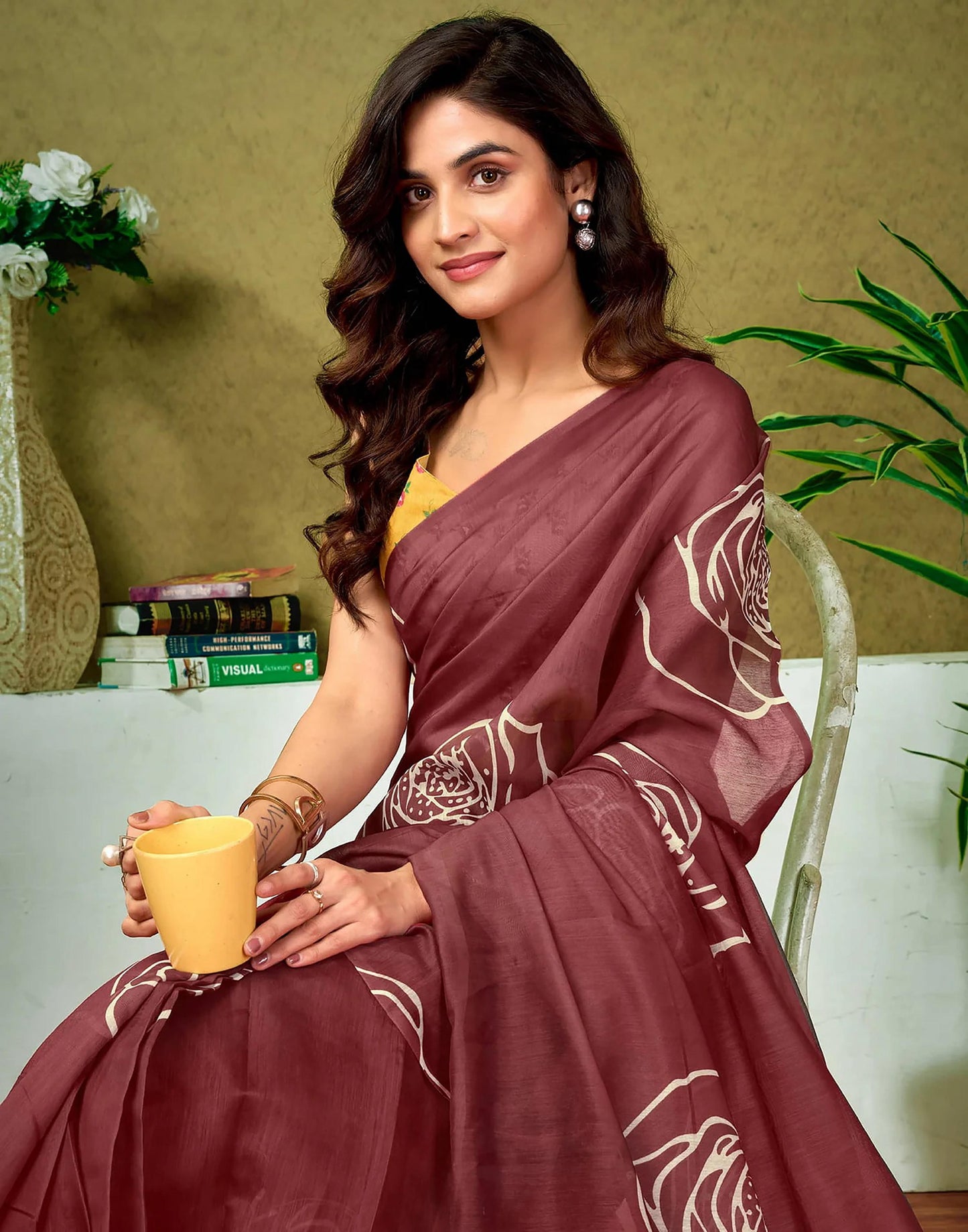 Kayatri New Soft Pure Cotton Flower Print Saree