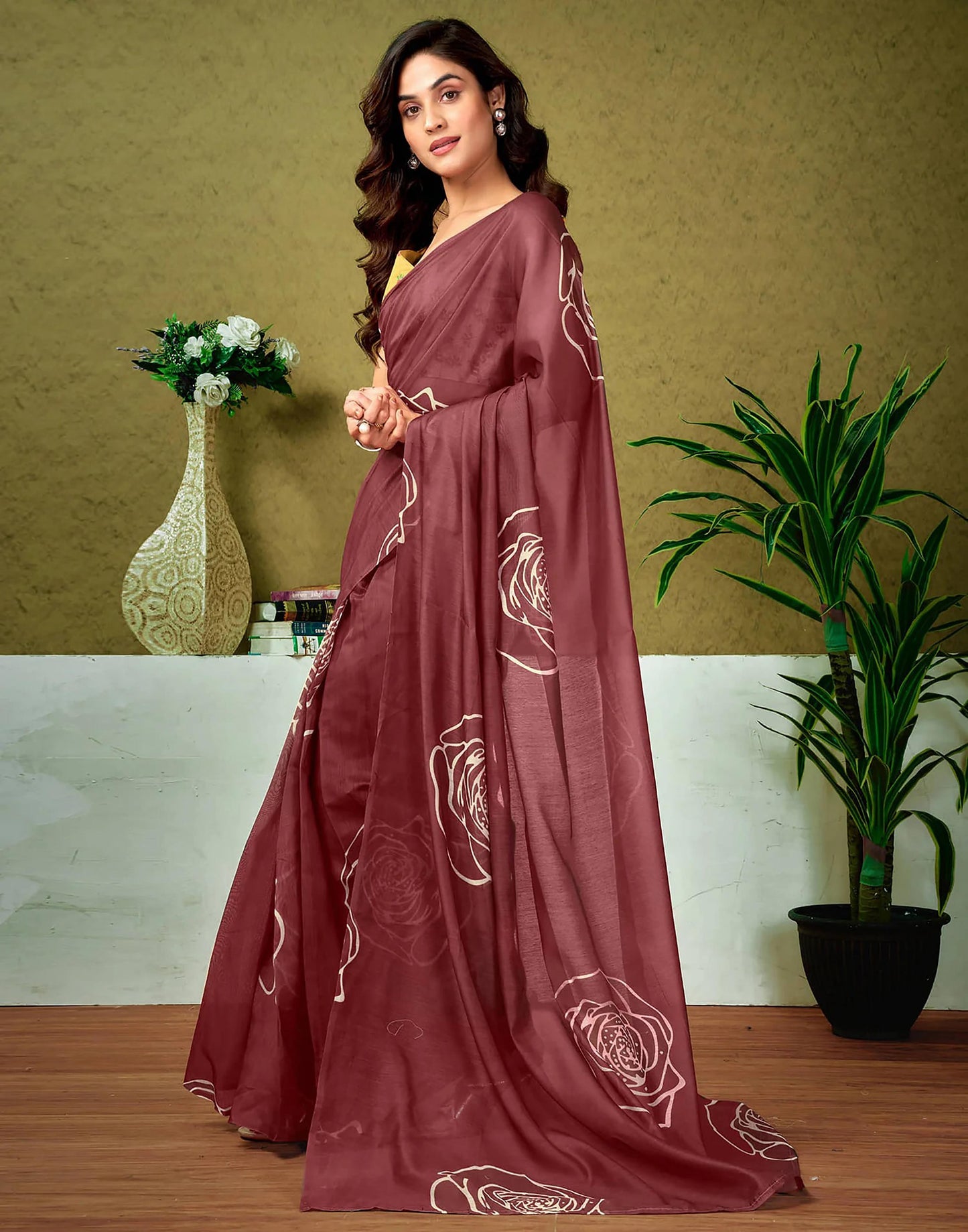 Kayatri New Soft Pure Cotton Flower Print Saree