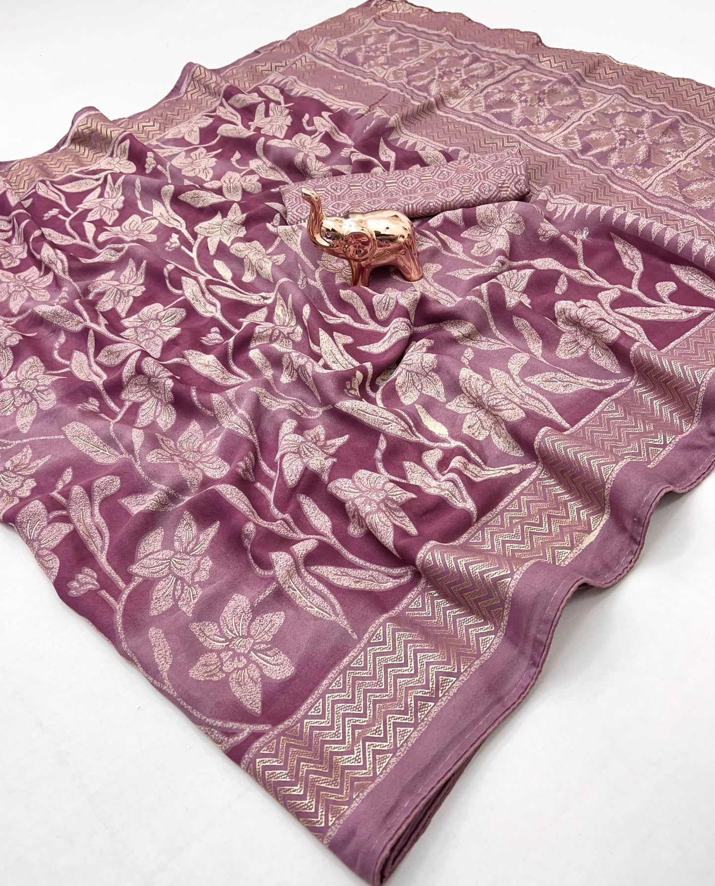 Kayatri New Viscose Georgette Foil Print Saree