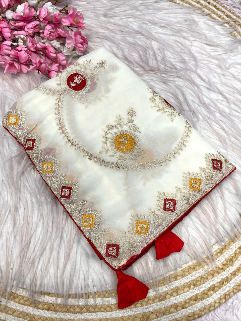 Kayatri New Bloomimg Chocolate Silk Embroidery Sequence Coding Work Saree