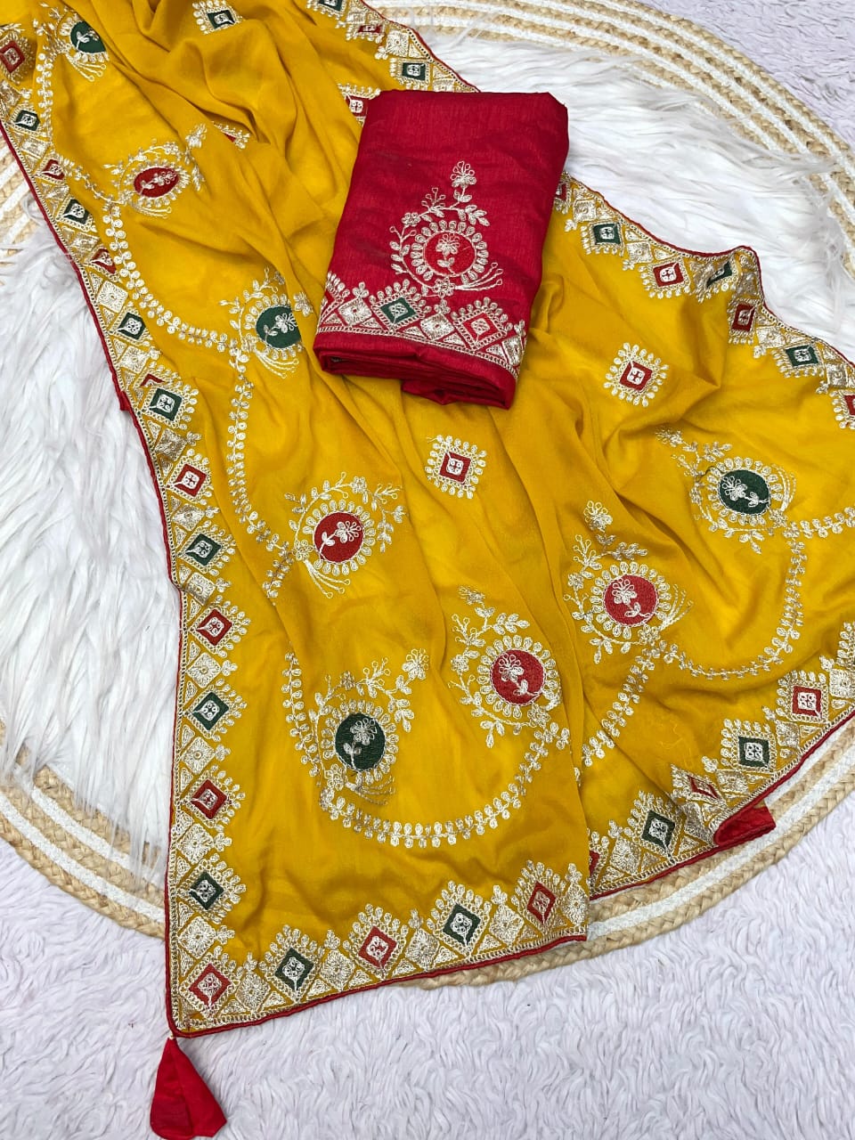 Kayatri New Bloomimg Chocolate Silk Embroidery Sequence Coding Work Saree