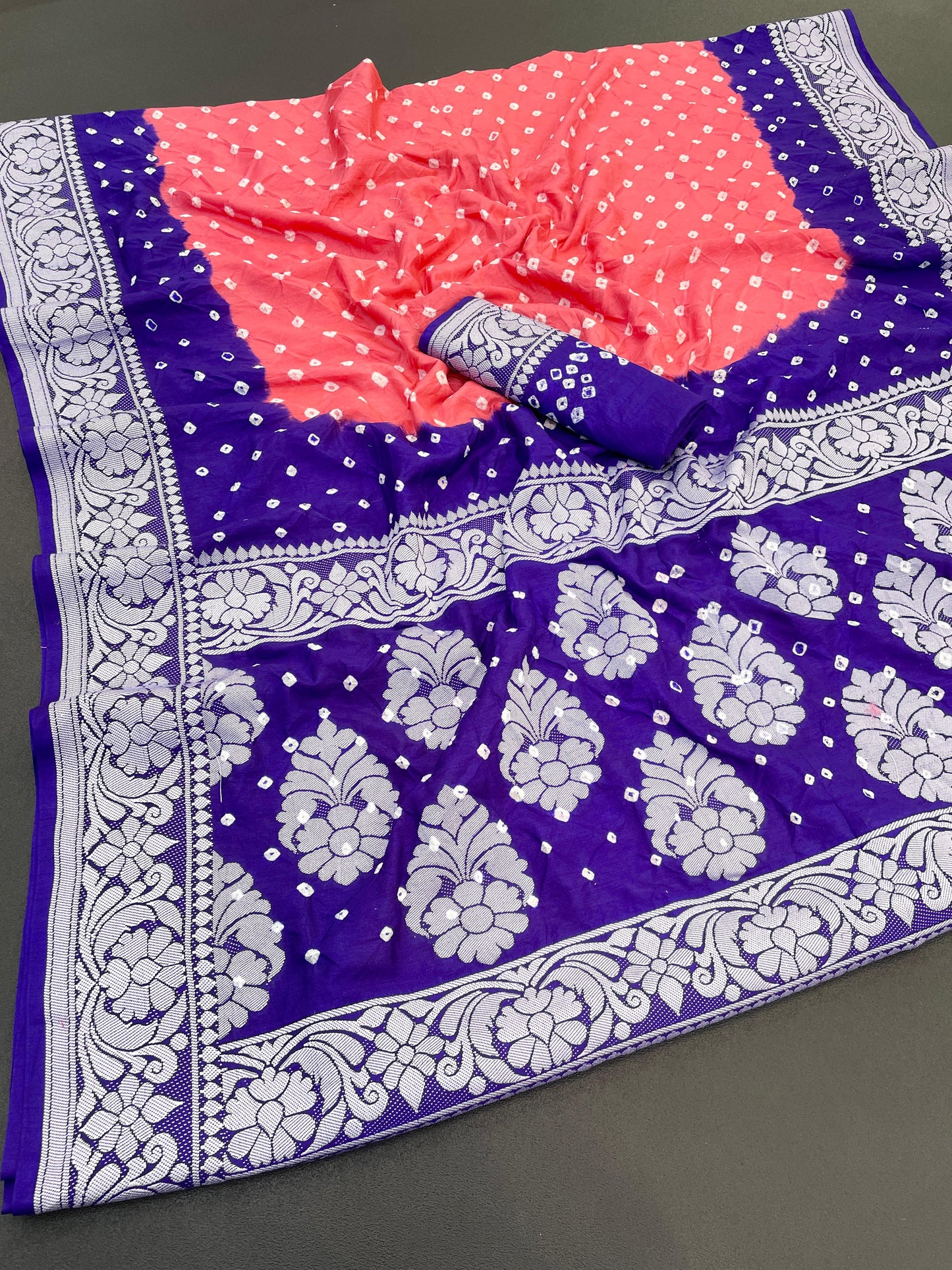 Kayatri New Dola Silk Hand Bandhej Saree