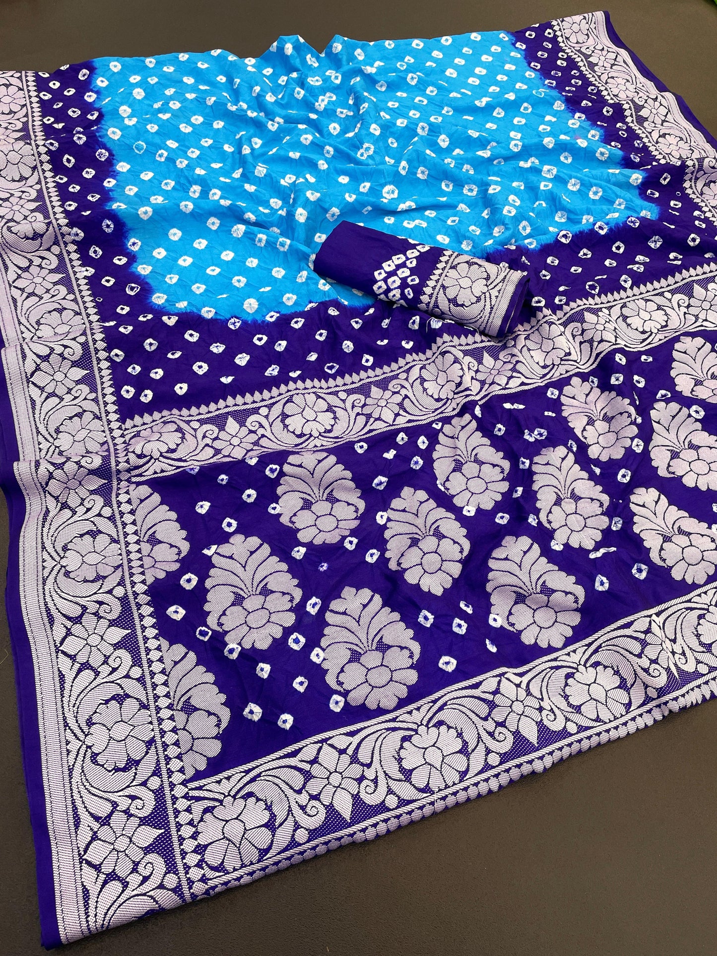 Kayatri New Dola Silk Hand Bandhej Saree