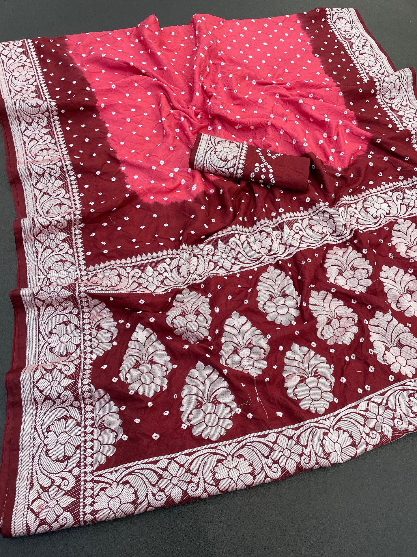 Kayatri New Dola Silk Hand Bandhej Saree