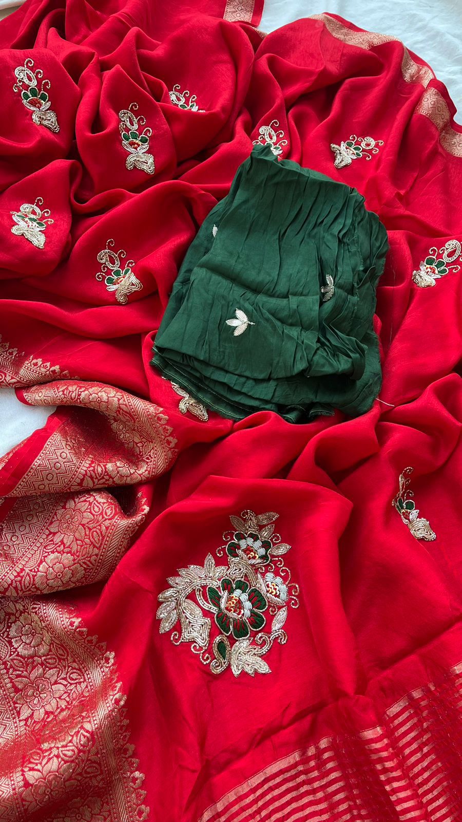 Kayatri New Pure Moonga Silk Hand Work Saree