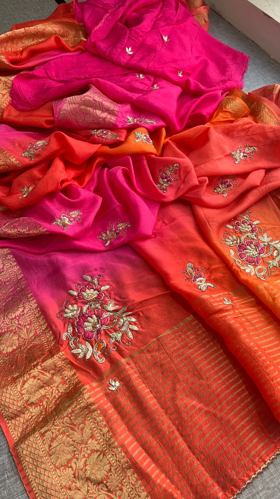 Kayatri New Pure Moonga Silk Hand Work Saree
