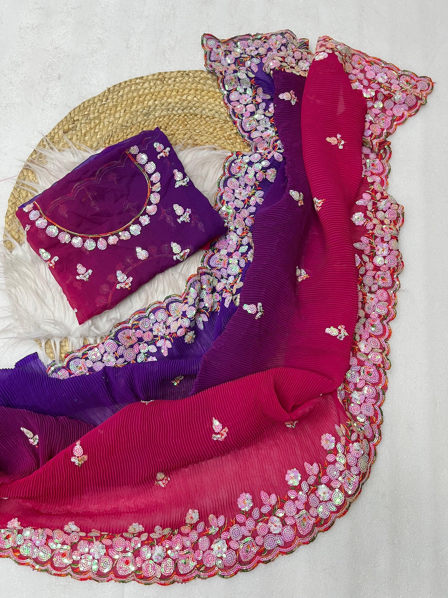 Kayatri New Pure Soft Crush Georgette Saree