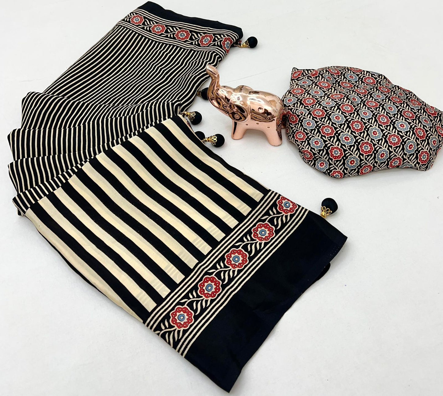 Kayatri Heavy Semi Gajji Saree with AJRrakh Touch