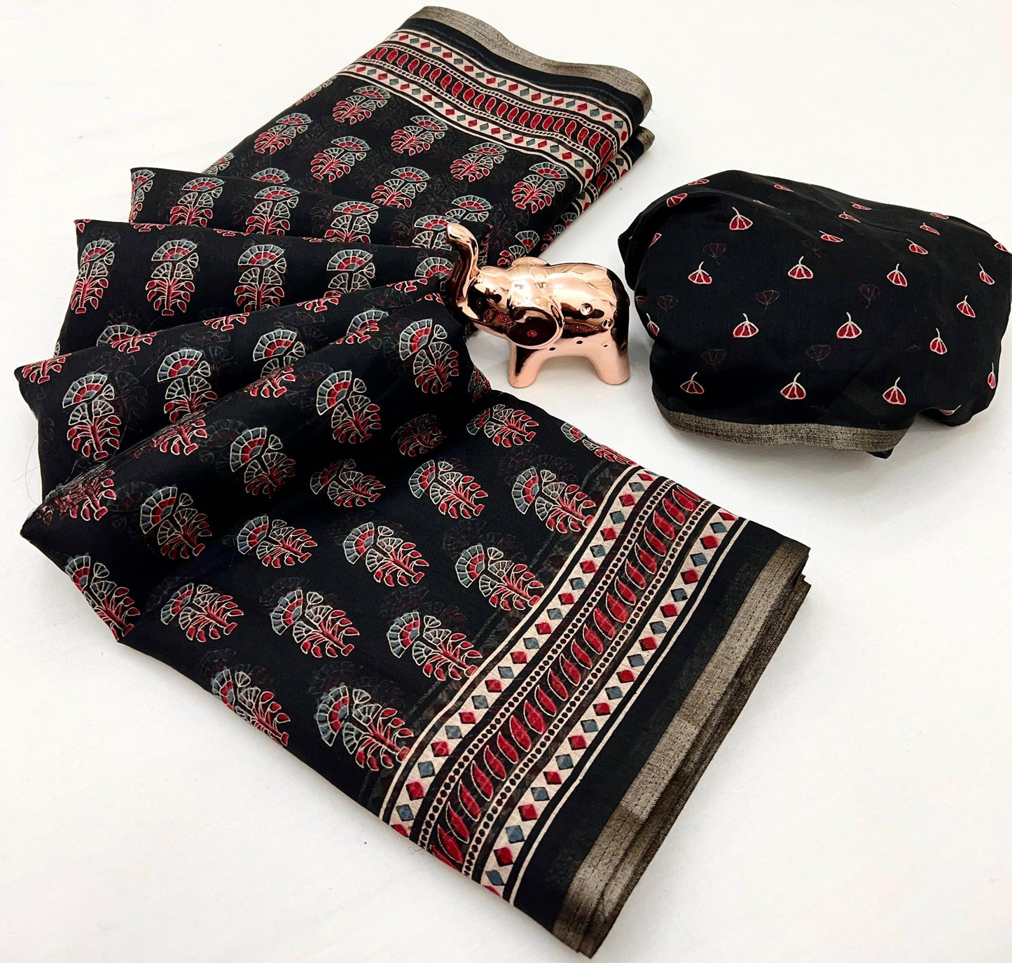 Kayatri Elegant Ajrakh Cotton Sarees