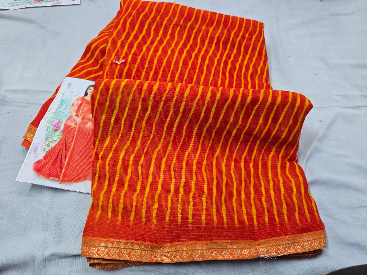 Kayatri Festive Vibes in Synthetic Leheriya Sarees