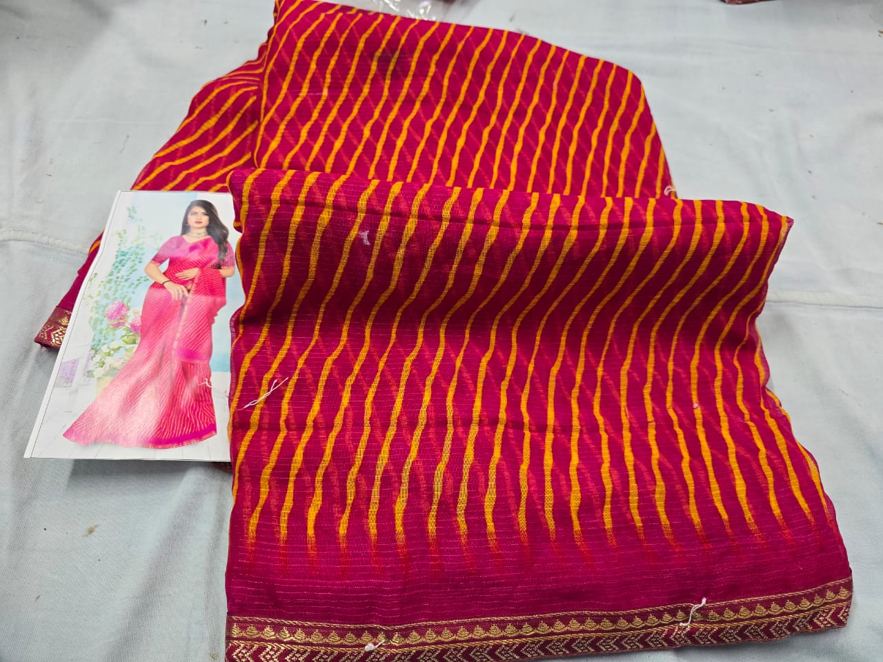 Kayatri Festive Vibes in Synthetic Leheriya Sarees