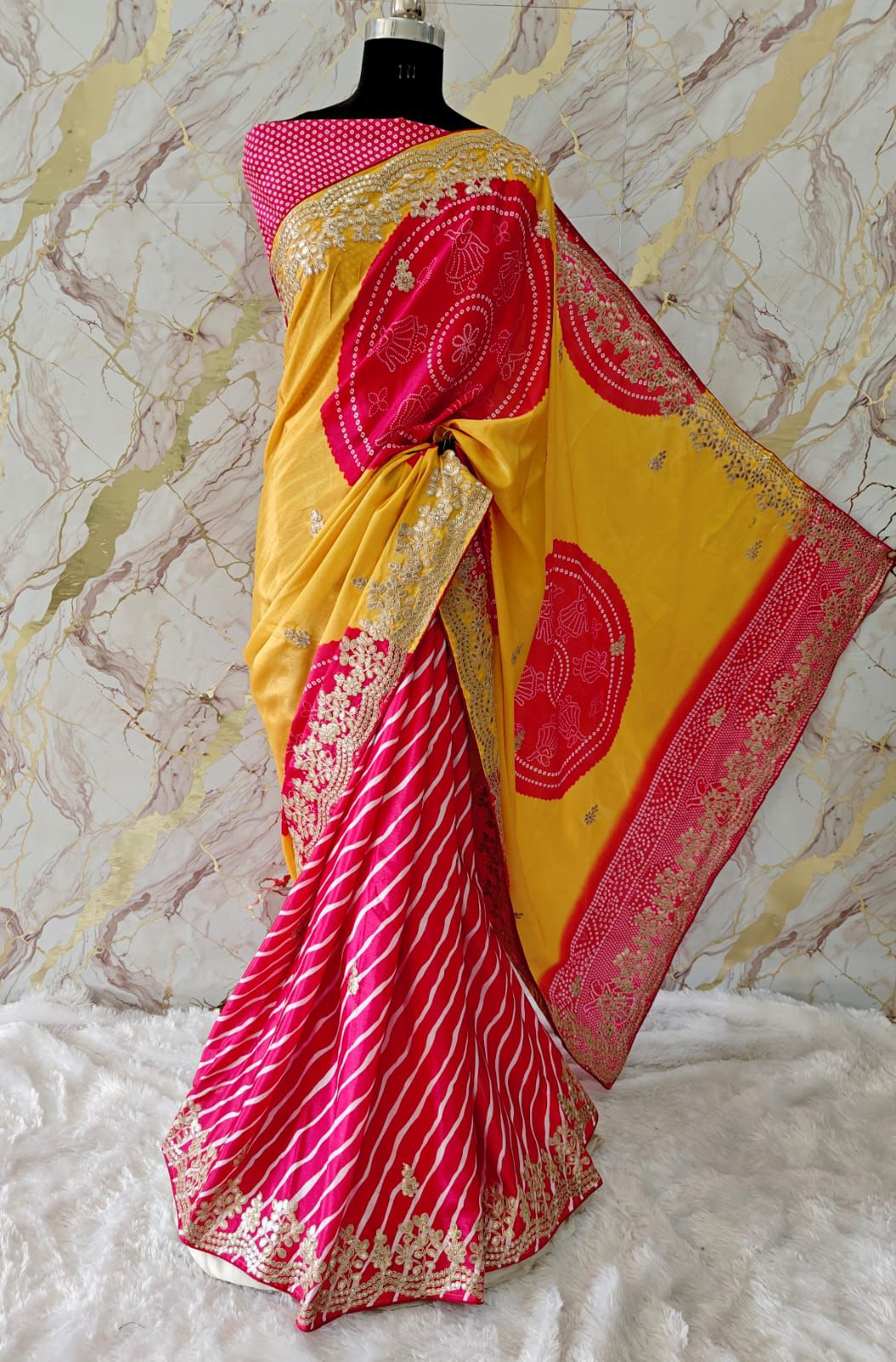 Kayatri New Designer shiny Silk with Beautiful Digital Print with Full foil Embroidery Work Border Saree