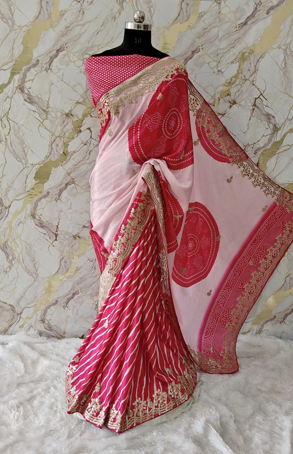 Kayatri New Designer shiny Silk with Beautiful Digital Print with Full foil Embroidery Work Border Saree