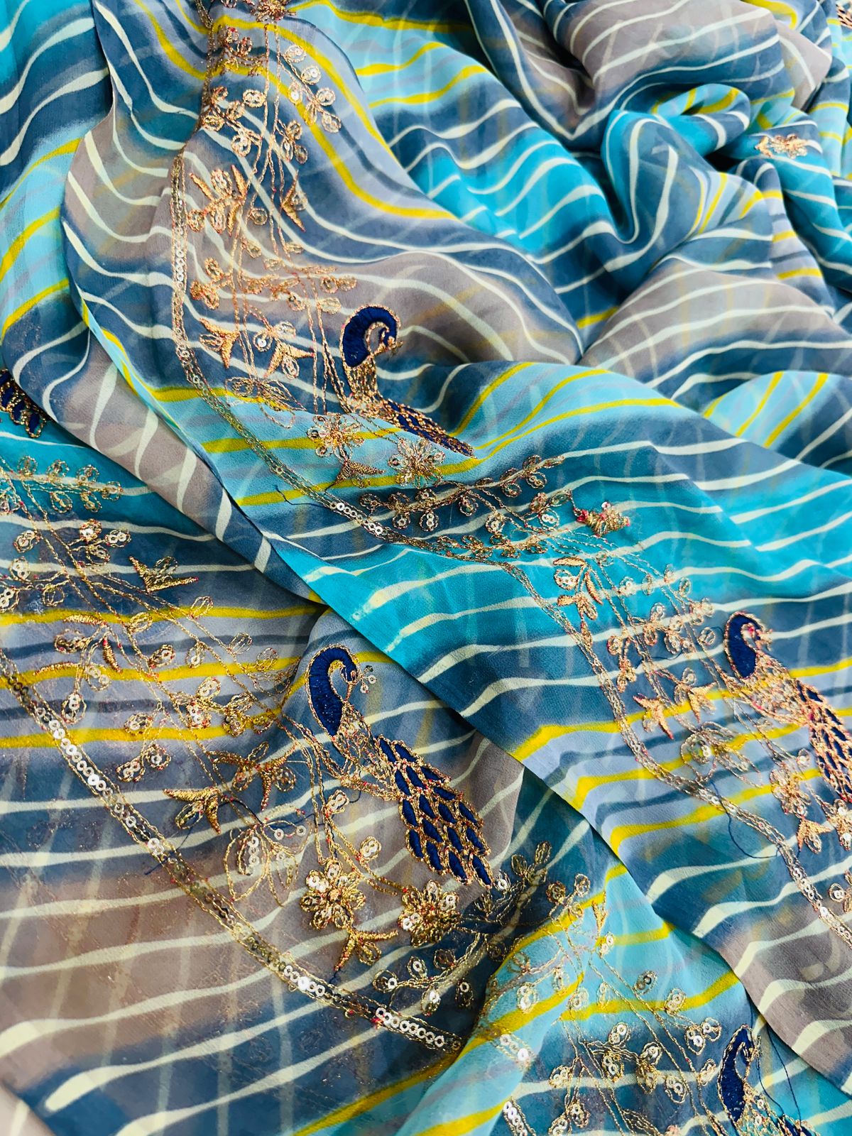 Kayatri New Original Royal Georgette Kasab Work Saree