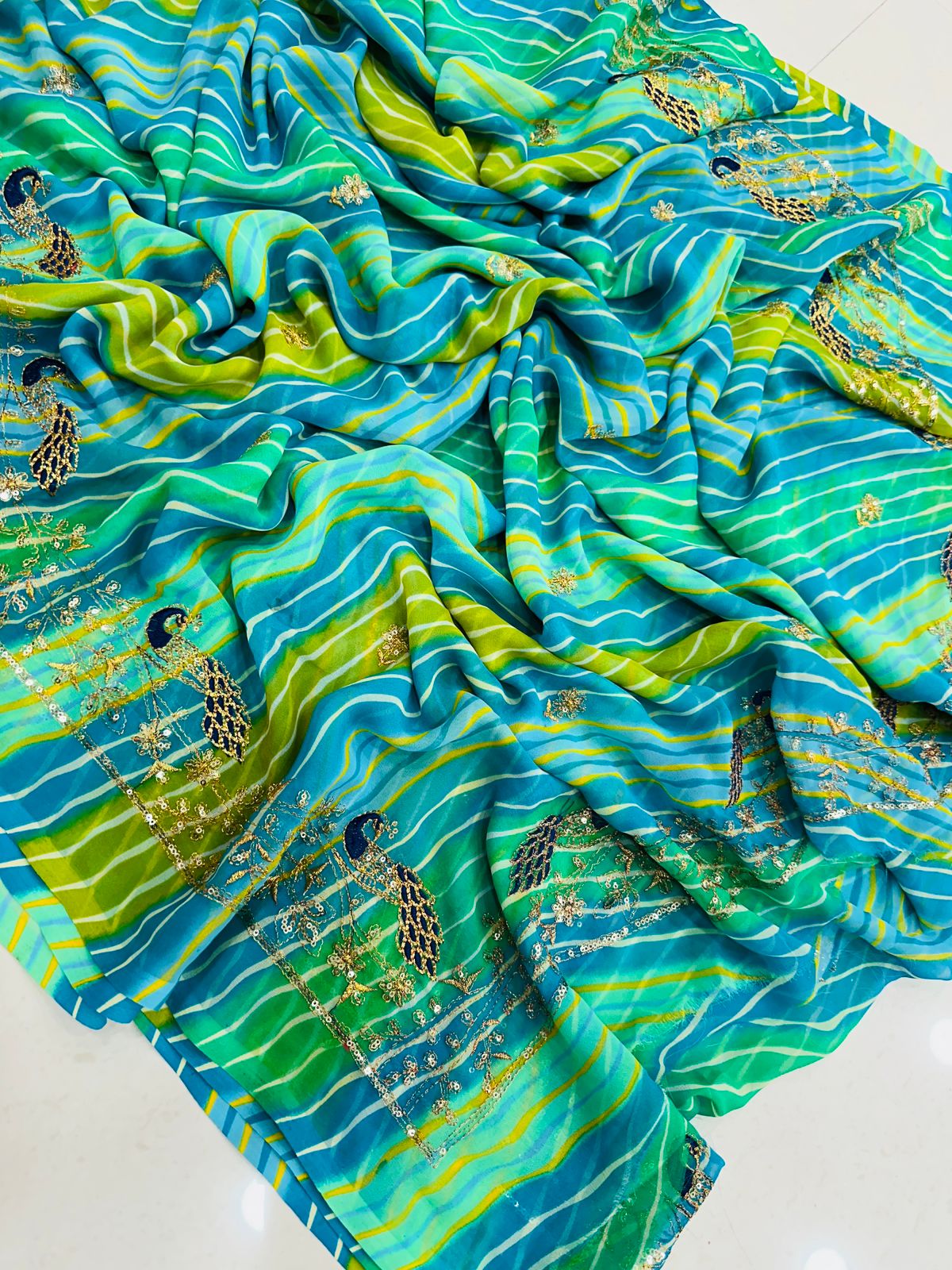Kayatri New Original Royal Georgette Kasab Work Saree