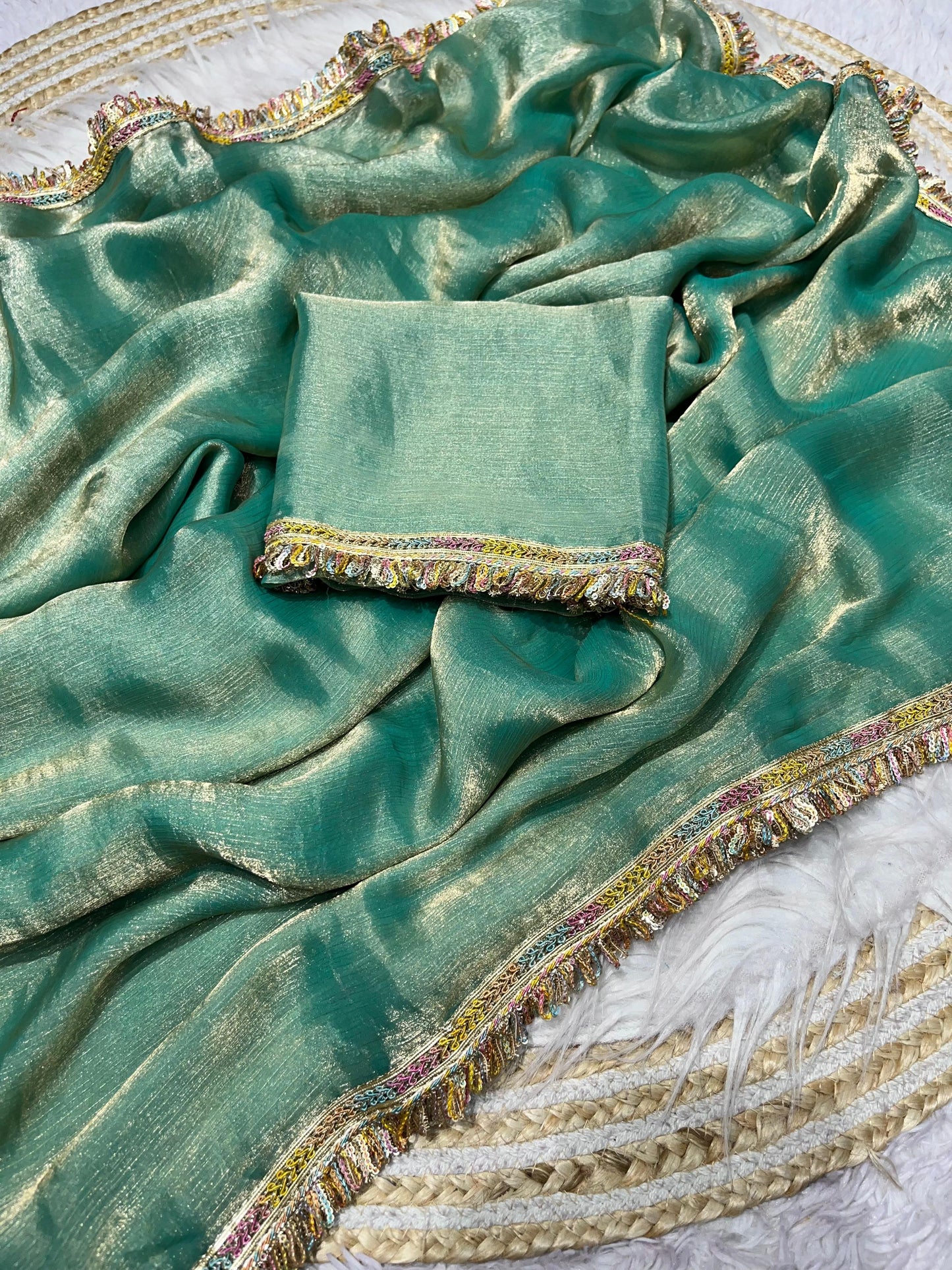Kayatri New Beautiful Attractive Multi coding Sequence border Saree