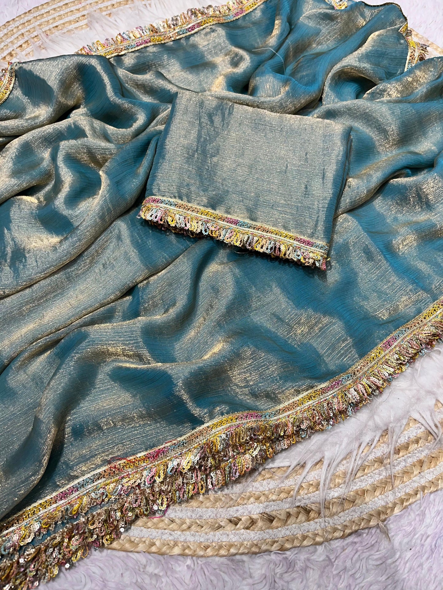 Kayatri New Beautiful Attractive Multi coding Sequence border Saree