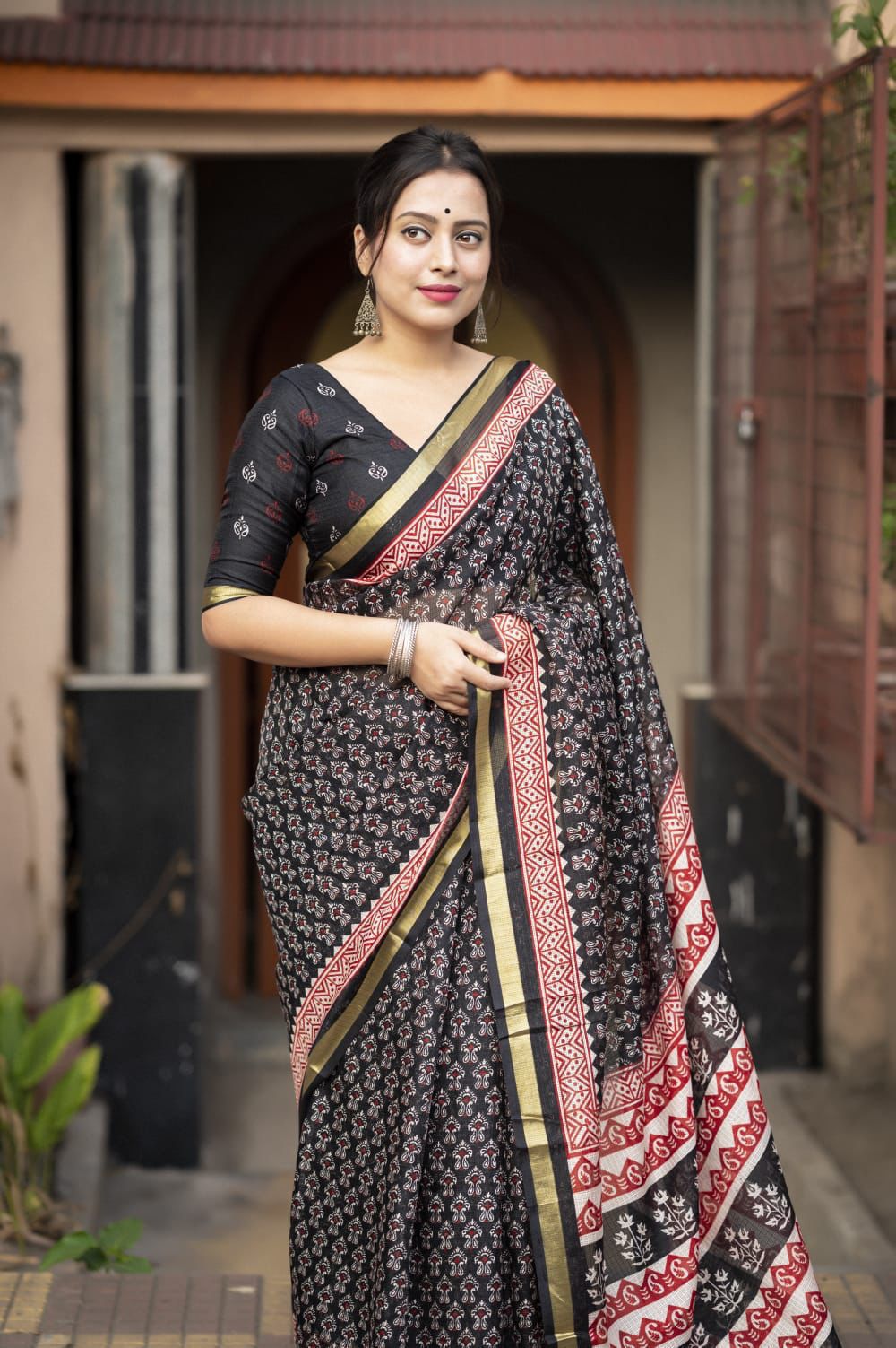 Kayatri New soft kota doria saree with zari pattu border and tassels on pallu saree