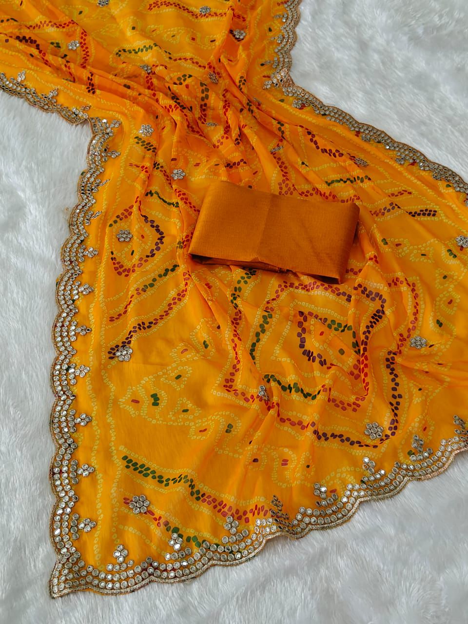 Kayatri New Georgette fabrics designer jari work with cut work Banglori silk saree