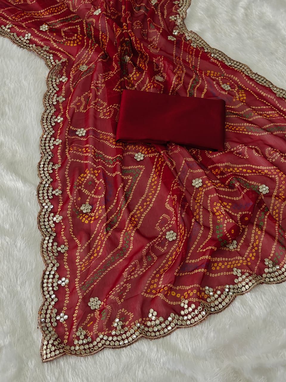 Kayatri New Georgette fabrics designer jari work with cut work Banglori silk saree