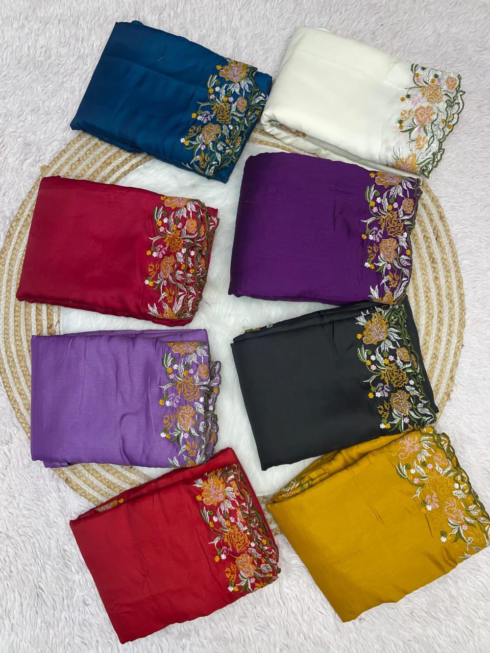 Kayatri New Tussar Silk Fabric With Beautiful Viscouse Thread Embroidery Work (C-Pallu) saree