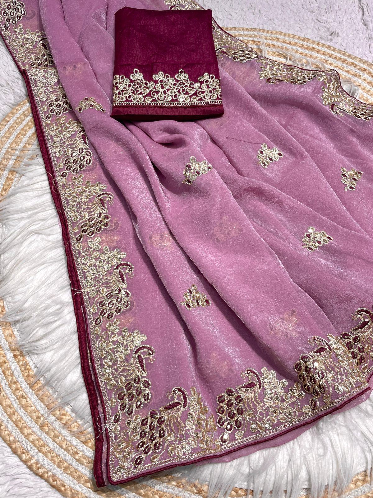 Kayatri New C - pallu 3mm Sequence with coding Embroidery work saree
