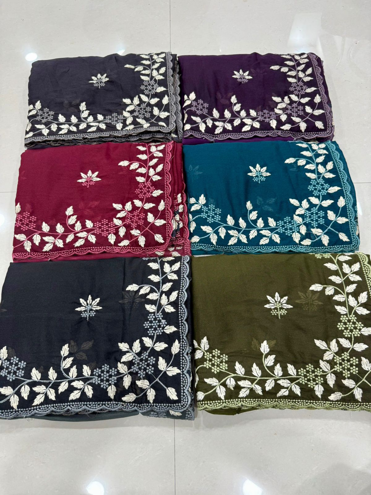 Kayatri New Georgette Shaded Multi Emrodairy Work Saree
