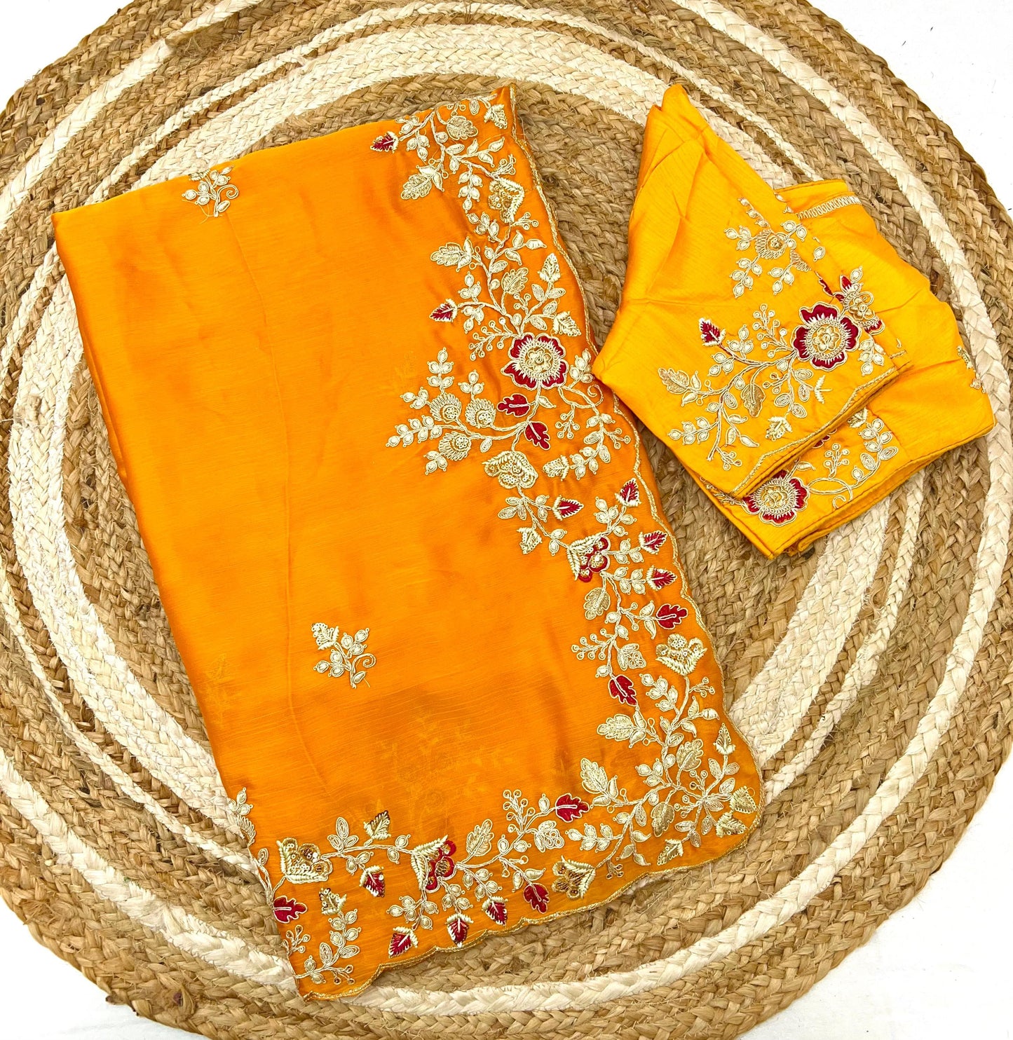 Kayatri New Pure Satin Georgette Saree with premium Coding Sequence embroidery all over the Saree