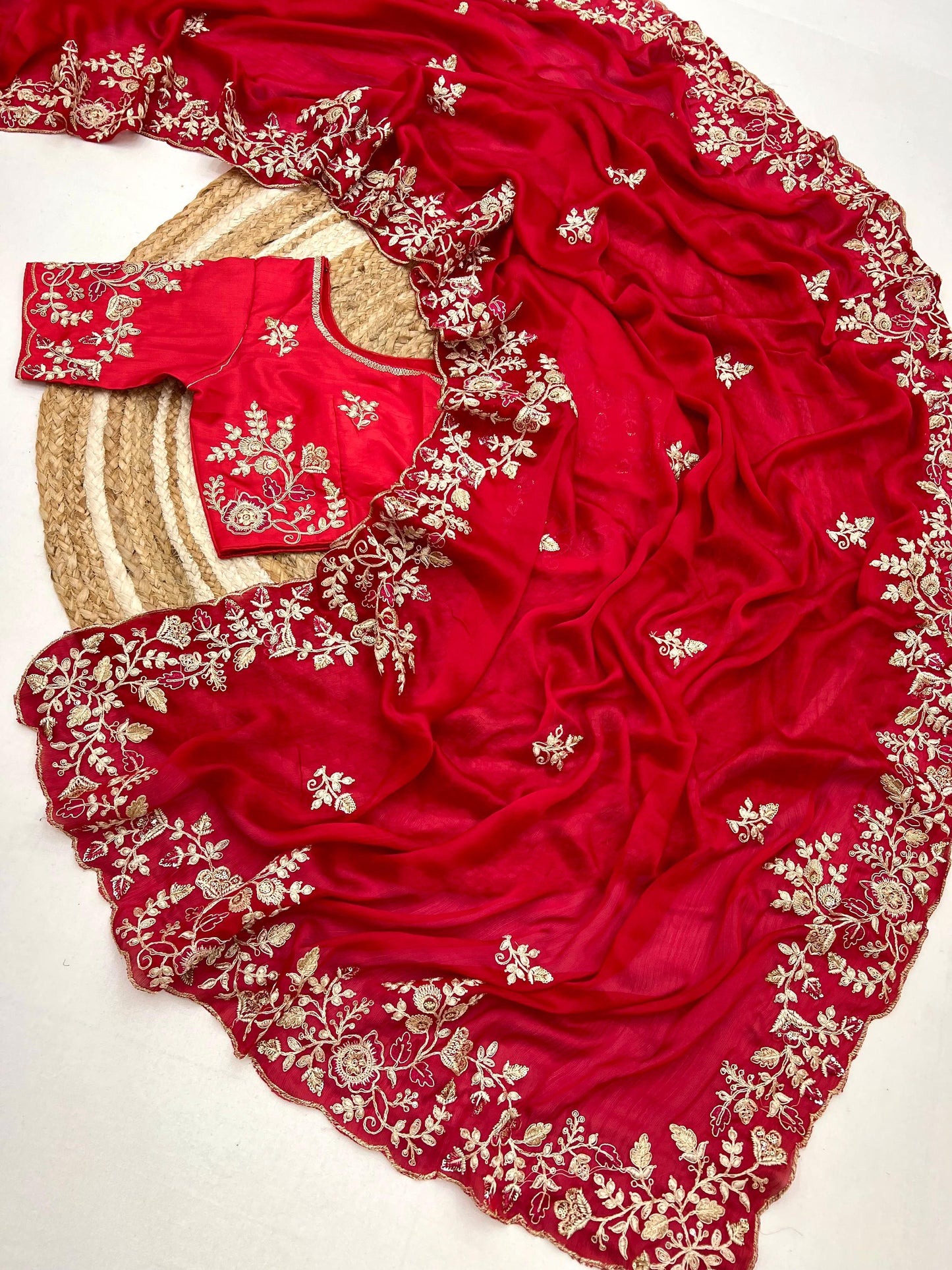 Kayatri New Pure Satin Georgette Saree with premium Coding Sequence embroidery all over the Saree