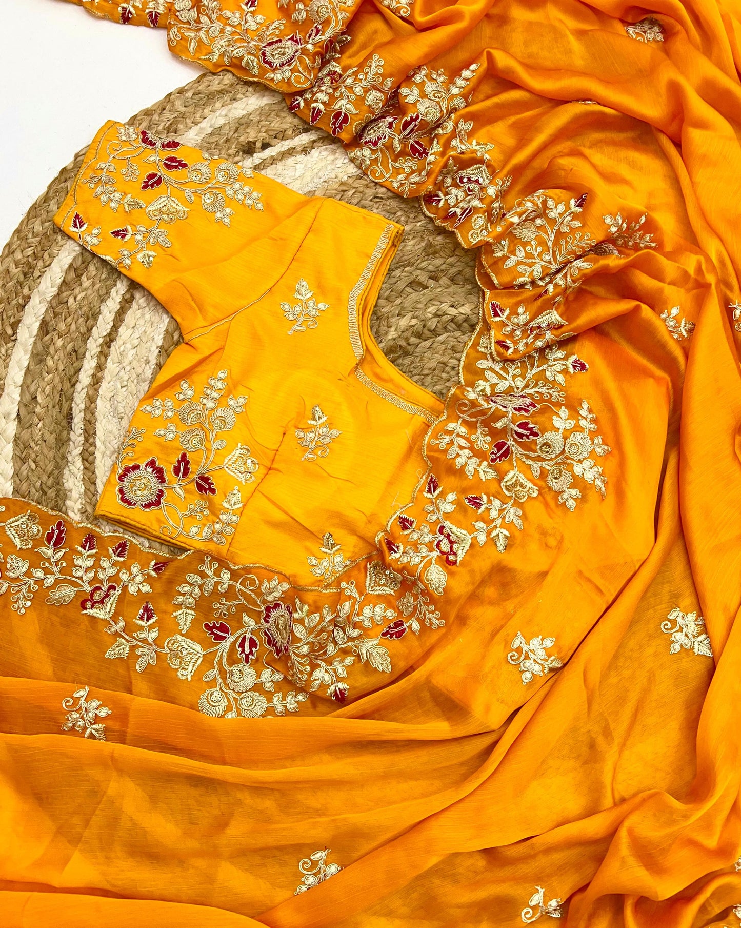 Kayatri New Pure Satin Georgette Saree with premium Coding Sequence embroidery all over the Saree