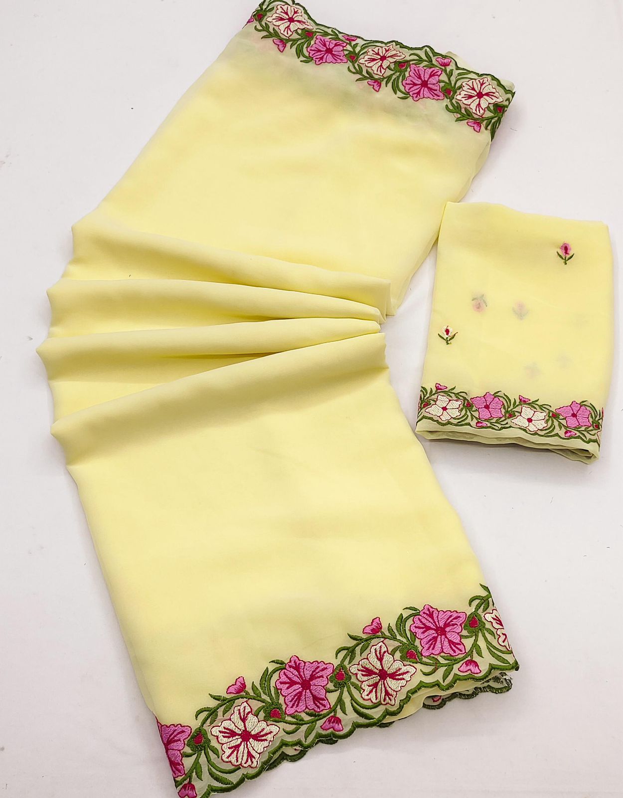 Kayatri New Faux Georgette Saree with Multi Thread Embroidery Design Saree