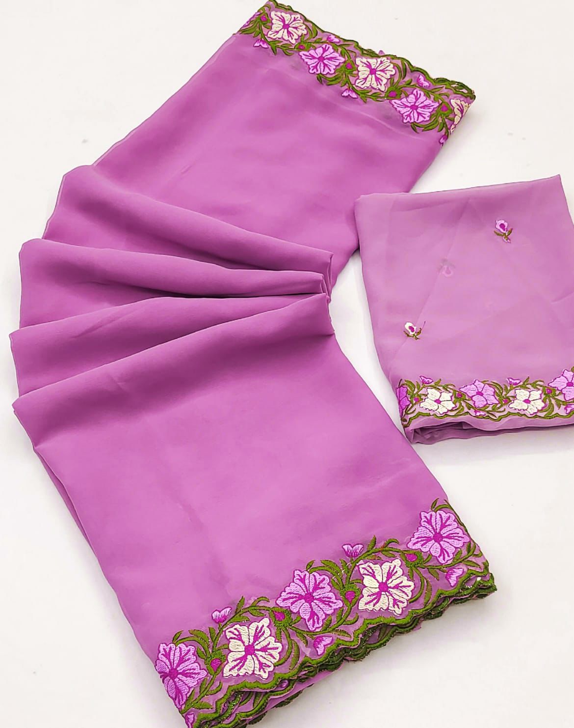 Kayatri New Faux Georgette Saree with Multi Thread Embroidery Design Saree