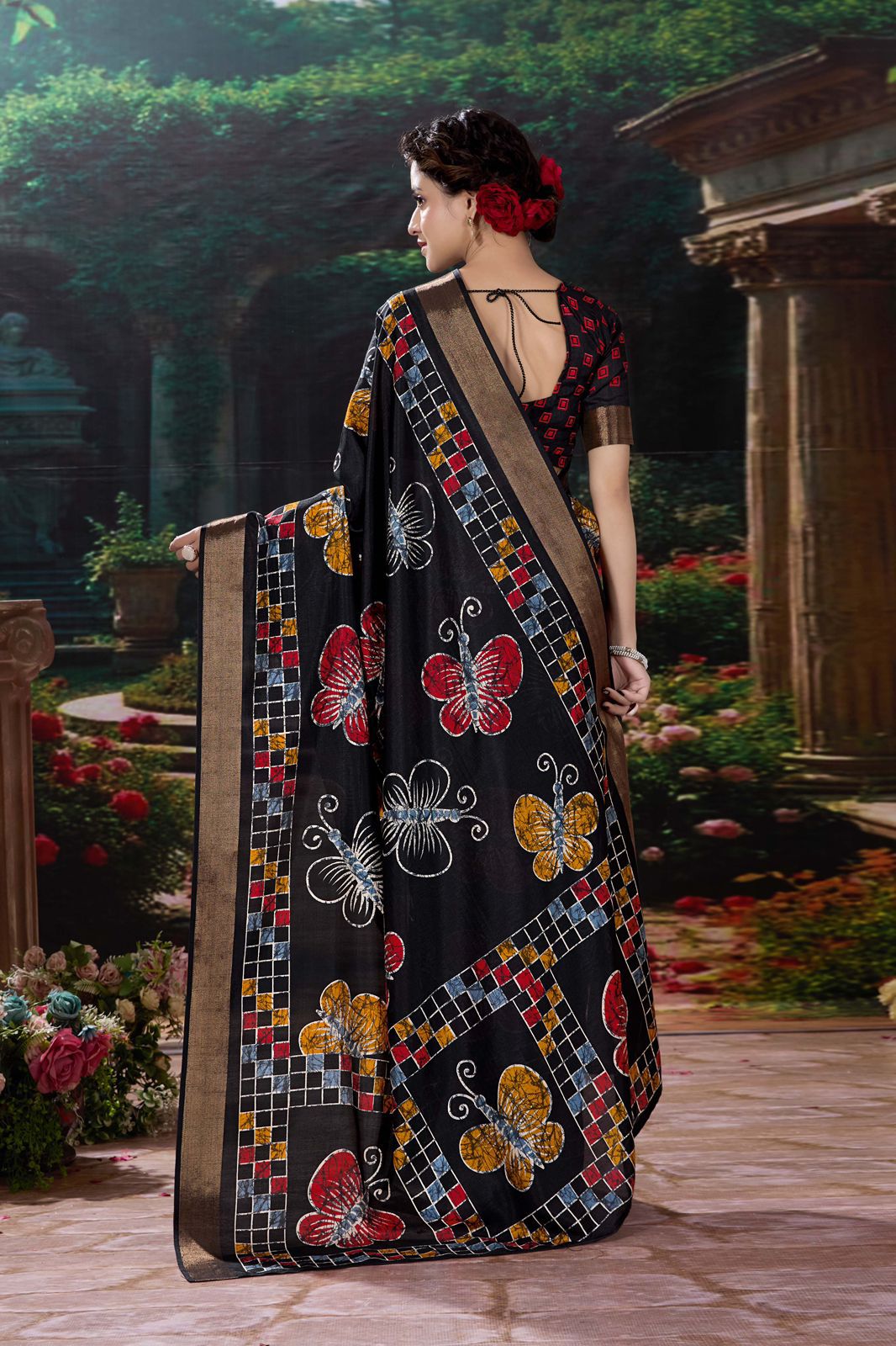 Kayatri New Soft cotton crape saree with zari pattu woven border saree