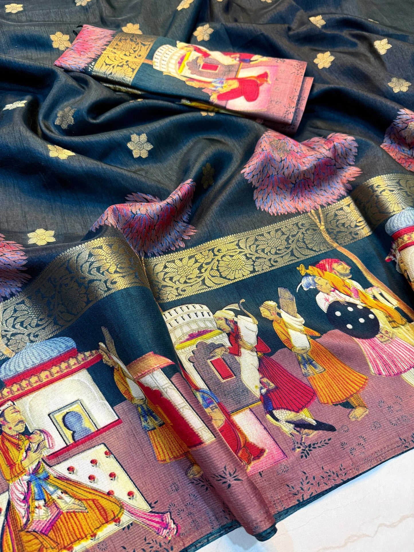 Kayatri New Pure dola silk with jari all over saree jequrd boder same as originall boder saree