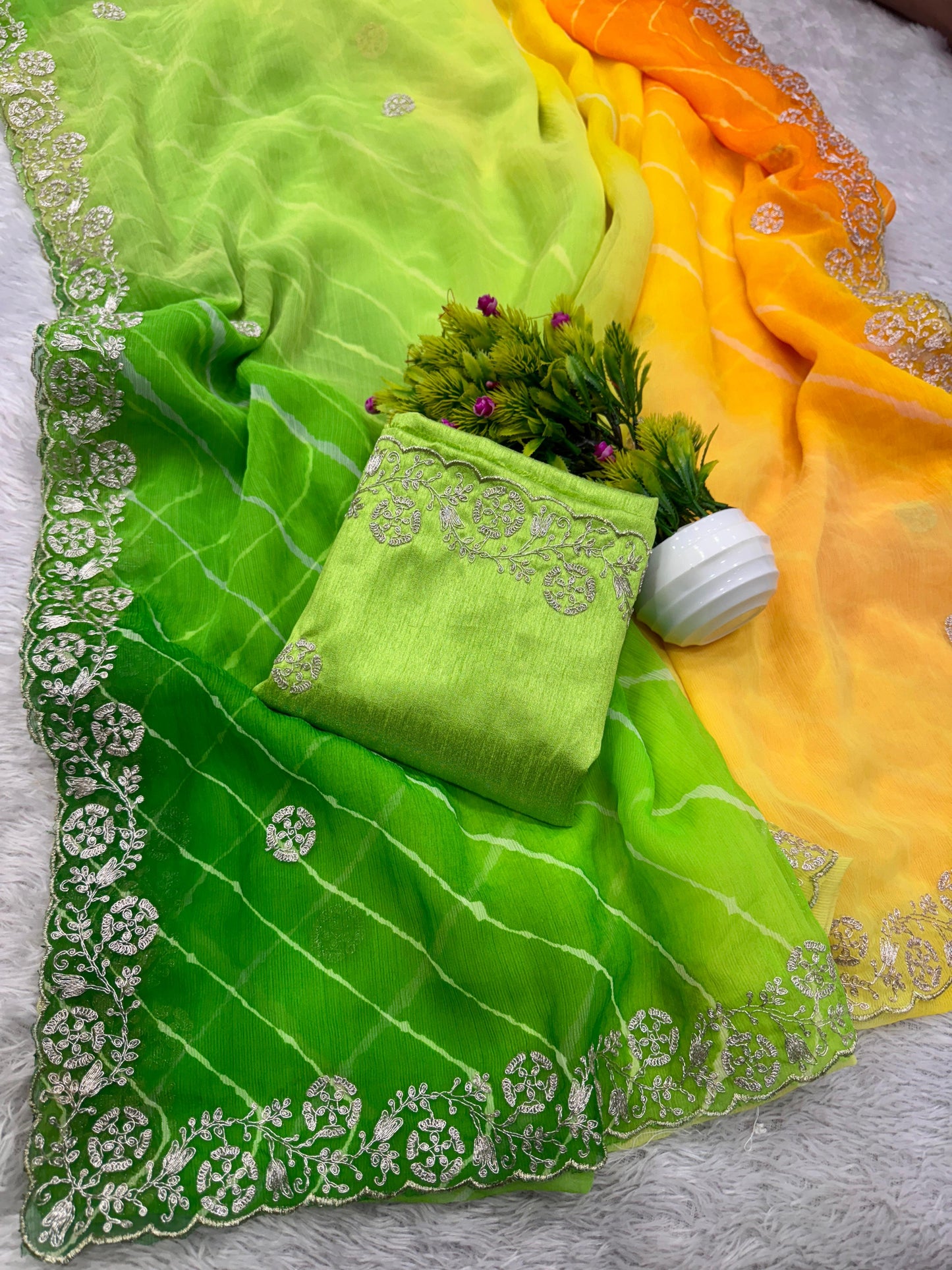 Kayatri New present lehriya special party wear saree