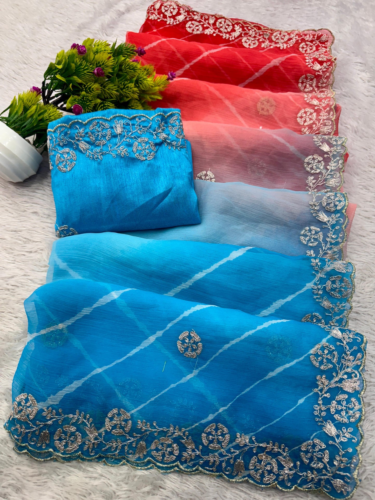 Kayatri New present lehriya special party wear saree