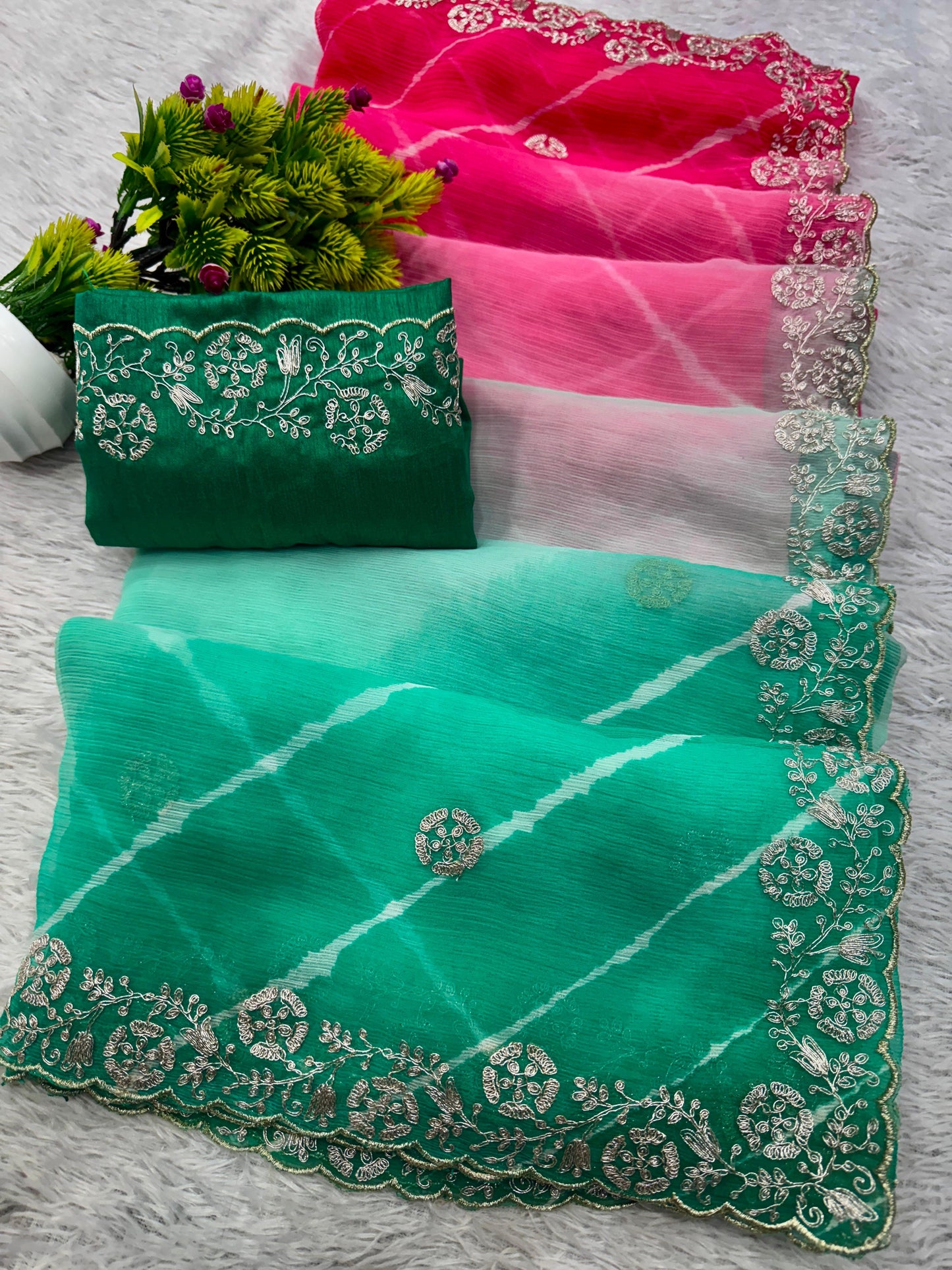 Kayatri New present lehriya special party wear saree