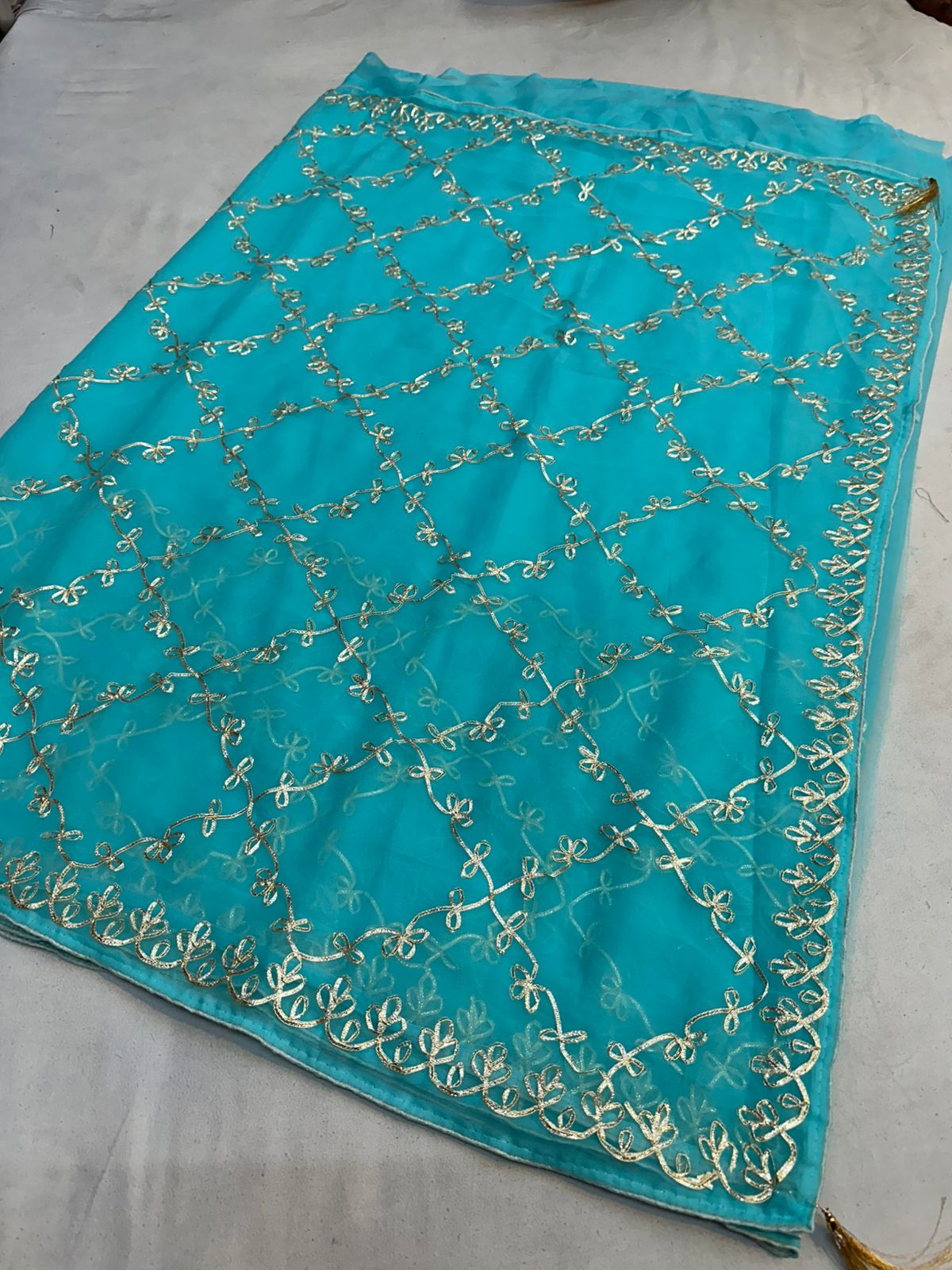 Kayatri New 60 grm jorjet saree with beautiful gotta Patti work saree
