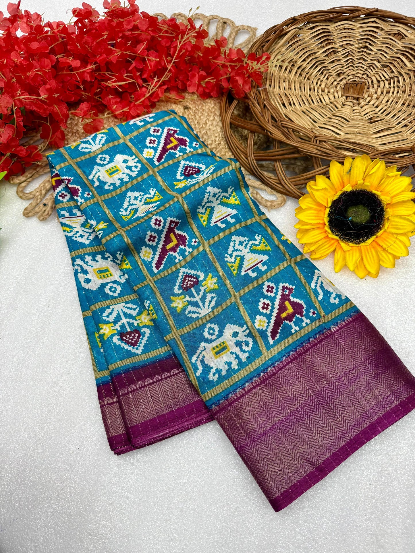 Kayatri New Pure Dola silk with in all over saree boder same as originall boder saree