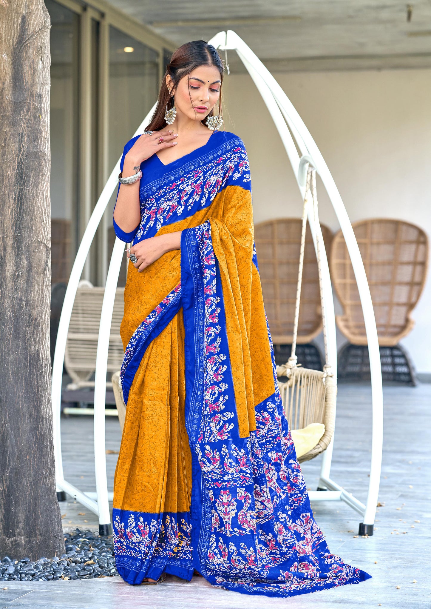 Kayatri New HAND BATIK PRINT MULMUL COTTON SAREES