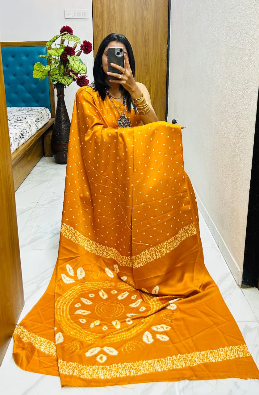 Kayatri New original copy se savdhan New semi gaji AJRrakh Gajji bandhej Saree