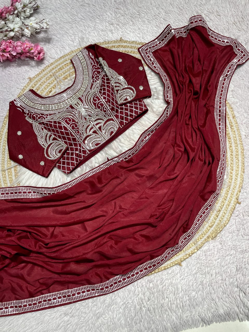 Kayatri New Pure NATURAL Chinon silk saree