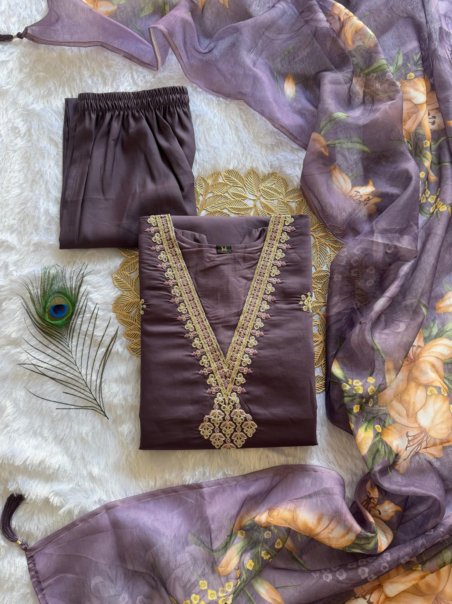 Kayatri New Roman Silk with Beautiful Embroidery With Sequence Work Suit