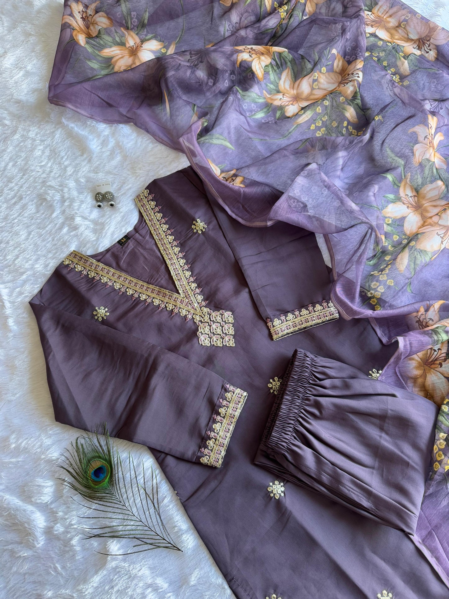 Kayatri New Roman Silk with Beautiful Embroidery With Sequence Work Suit